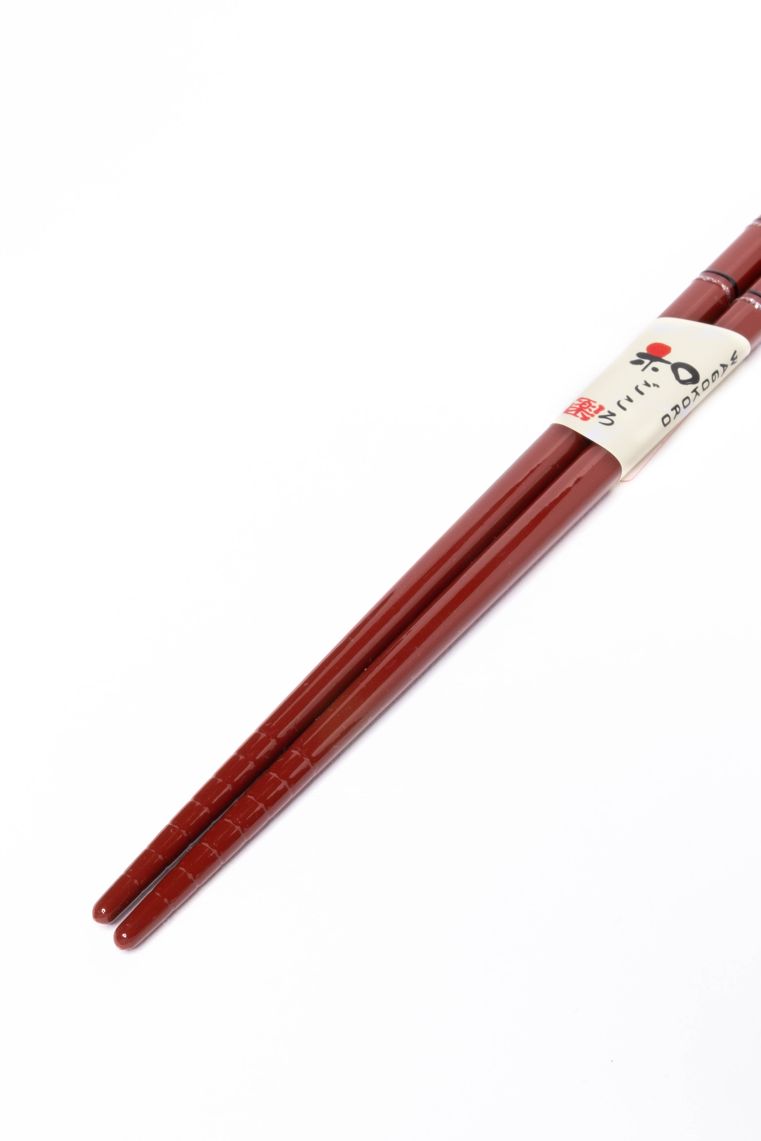 Czerwone, bambusowe pałeczki w paski 21 cm