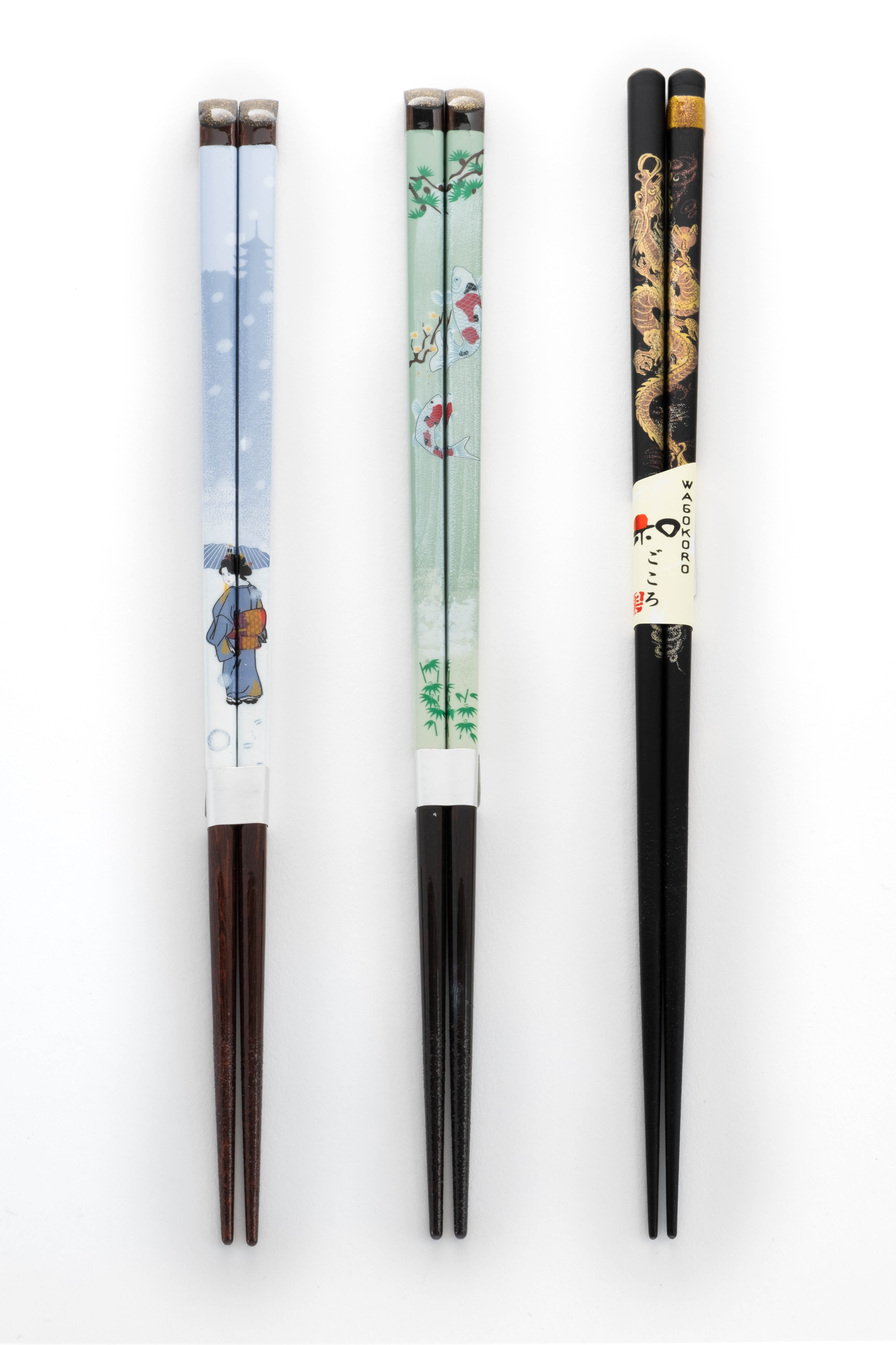Drewniane pałeczki z motywem gejszy 23,5 cm