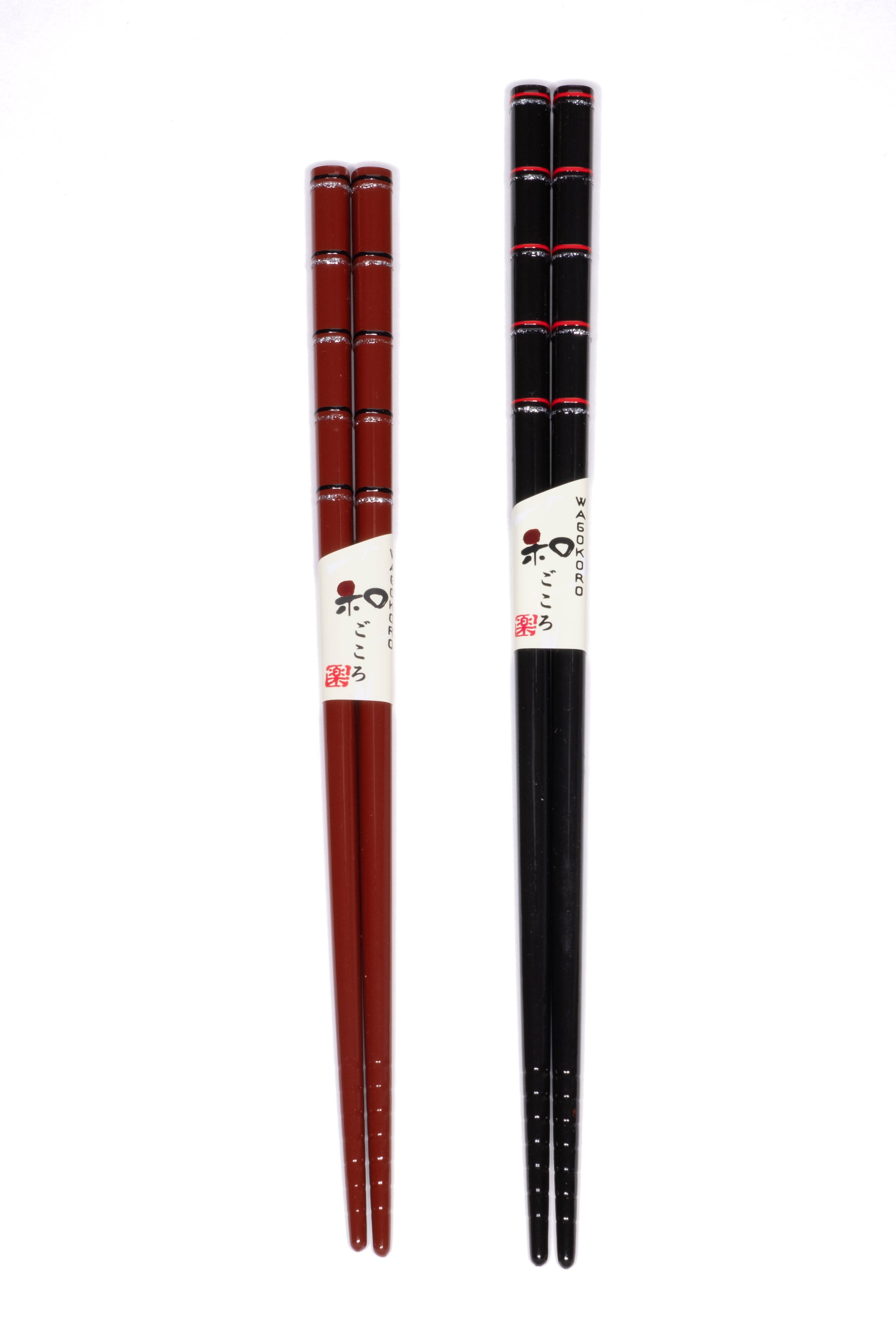 Czarne, bambusowe pałeczki w paski 23 cm