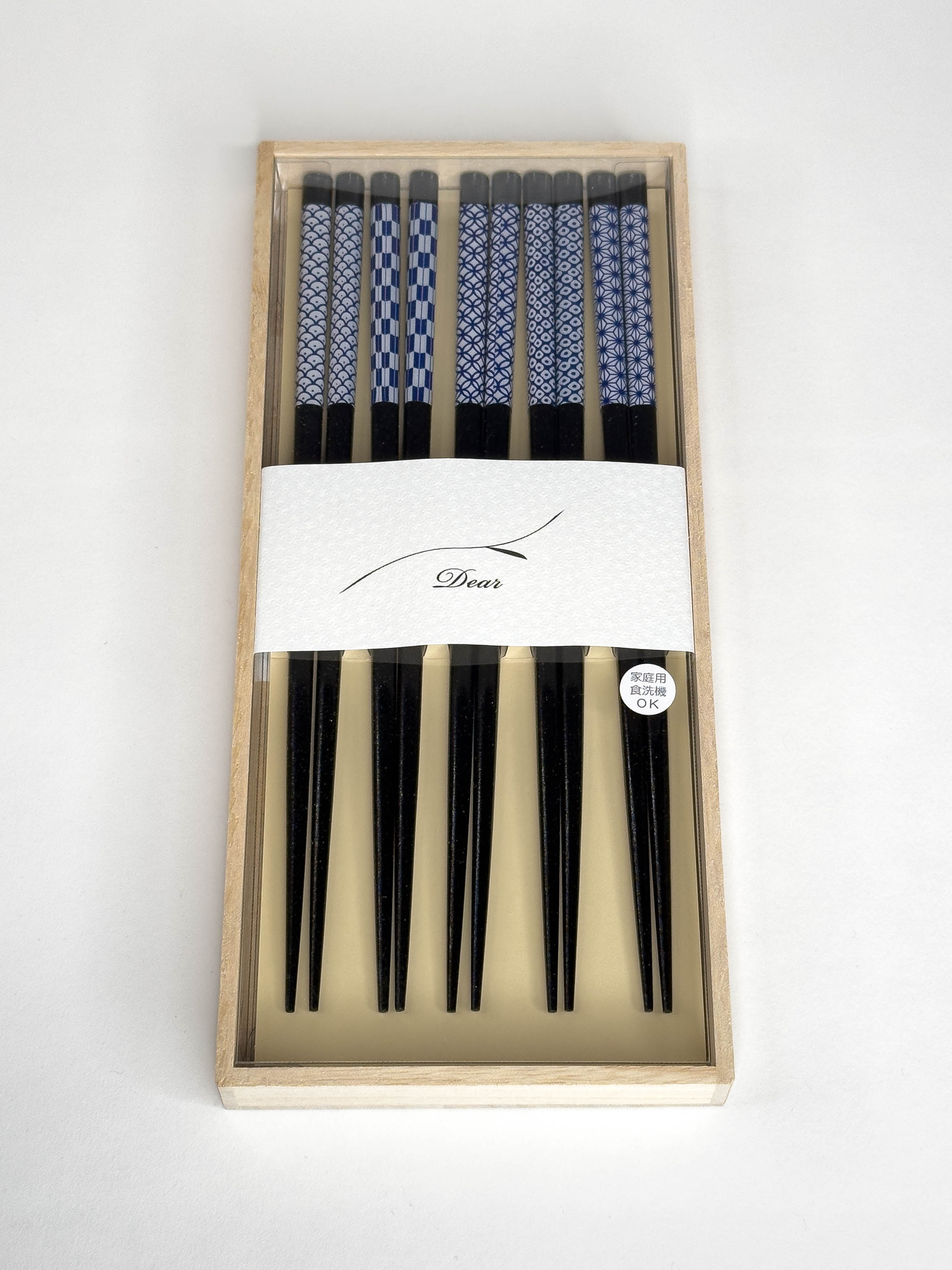 Zestaw 5 par pałeczek w biało-niebieskie wzory