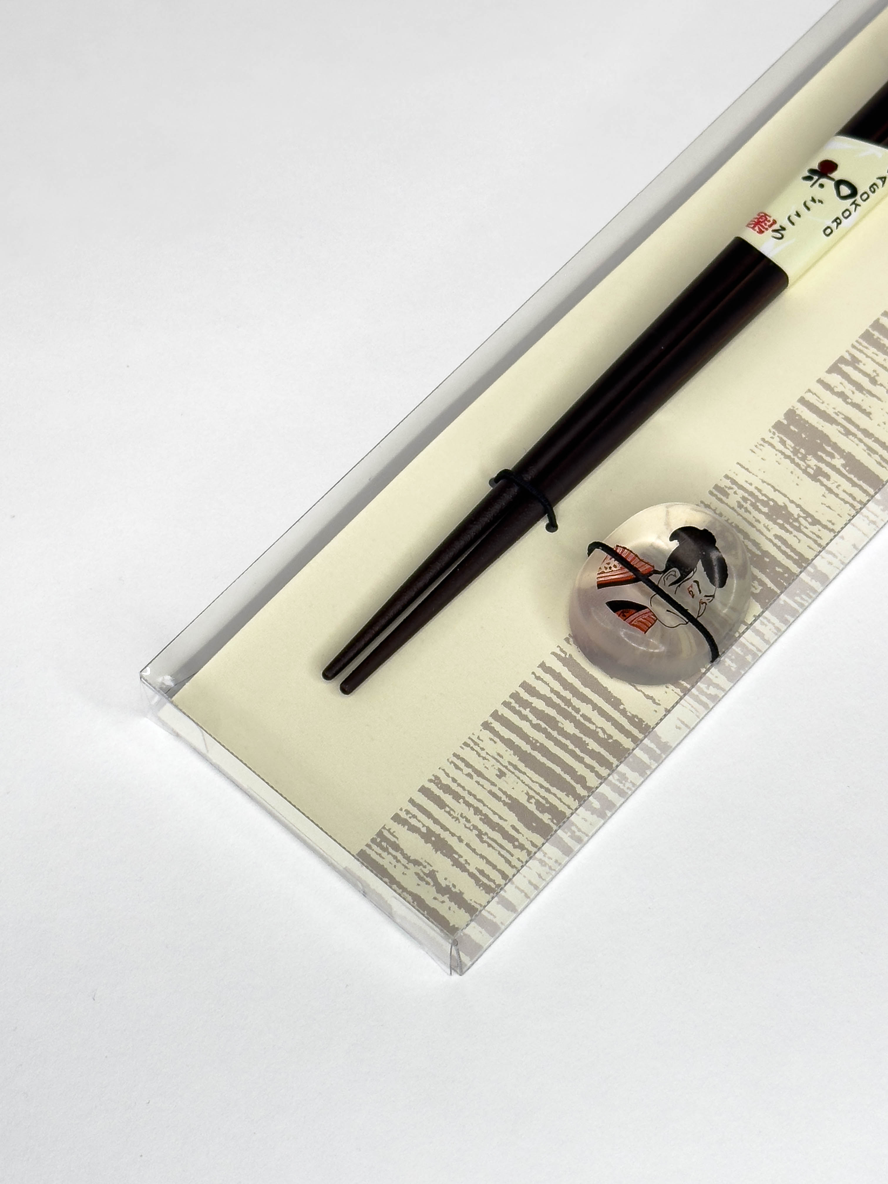 Zestaw pałeczek z podstawką ukiyo-e aktor kabuki